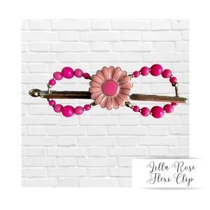 Lilla Rose Enamel Daisy Flexi Hair Accessory Barbie Feminine Girly Pink Floral